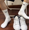 JUST DO IT襪子NIKE中筒純棉毛巾底黑白色跑步運動(dòng)襪男籃球鯊魚(yú)褲簡(jiǎn)約潮流襪 [長(cháng)筒]3白色2黑色 5雙 L (42-46碼)四季款 曬單實(shí)拍圖