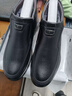 澳洲名袋鼠AUSFAMDS冬季男士棉鞋真皮加絨厚底中老年休閑高幫保暖老人爸爸棉皮鞋男 黑色加絨 42 【精美禮盒裝】 曬單實(shí)拍圖