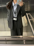 達佳詩(shī)黑色西裝套裝女職業(yè)正裝女士西服外套通勤高級感大學(xué)生面試職業(yè)裝 黑色西裝外套【一?？邸?M 【適合105-115斤可穿】 曬單實(shí)拍圖