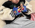 眺德高兒童保暖手套男孩冬天幼兒小童2歲3歲三歲寶寶秋冬季男童半指翻蓋 翻蓋款挖掘機】藍色（2-5歲） 曬單實(shí)拍圖