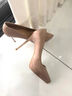 SGJ英國奢侈品牌女鞋小眾高跟鞋女2025年秋新款漆皮尖頭性感細跟單鞋 裸色【跟高 】 11cm 33 曬單實(shí)拍圖