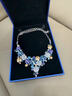 飾世美歐美夸張裝飾品項鏈女鎖骨鏈個(gè)性短款鏈水滴吊墜時(shí)尚搭配飾輕奢款 藍色女人如花項鏈 曬單實(shí)拍圖