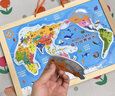 翎喏中國地圖磁力拼圖兒童版益智玩具男孩女3d立體凹凸玩具新年禮物 【大號加厚實(shí)木】?jì)和娑弦淮帕ζ磮D 曬單實(shí)拍圖