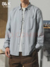 班尼路（Baleno）S&K重磅純棉工裝襯衫男款春秋季2026新款寬松休閑長(cháng)袖襯衣外套男 藍色 L 曬單實(shí)拍圖