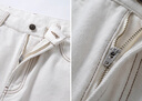 SANHEER【雅致紳士】高檔復古胚白色純棉 秋季男士合體直筒牛仔褲 DBJ385 米白色 33 曬單實(shí)拍圖