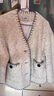 DZZIT地素毛呢大衣冬季彩色紗線(xiàn)圈圈呢小香風(fēng)風(fēng)衣女 白色 S 曬單實(shí)拍圖
