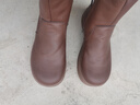啄木鳥(niǎo)雪地靴真皮羊毛一體短靴女2026新款加絨棉靴防水防滑平底松糕厚底 棕色  37 曬單實(shí)拍圖