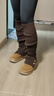 浪莎雪地靴針織襪套女秋冬保暖加厚紐扣開(kāi)叉簡(jiǎn)約時(shí)尚堆堆襪百搭小腿套 曬單實(shí)拍圖