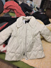 獨束大碼女裝甜美大翻領(lǐng)系帶收腰羽絨服女冬裝新款微胖mm保暖外套 月光白 M (尺碼：1) 曬單實(shí)拍圖