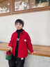 凌卡戚男童加絨襯衫冬季衣服潮寶寶紅色加厚襯衣上衣兒童燈芯絨新年外套 米白色【不加絨】 cm 48 曬單實(shí)拍圖