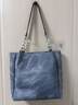 回力復古單肩包女高顏值通勤托特包潮流時(shí)尚百搭手提休閑大容量電腦包 牛仔藍 單包 曬單實(shí)拍圖