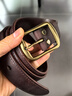 鹿師傅復古手工真皮男士腰帶休閑百搭商務(wù)皮帶2026新款實(shí)心合金針扣褲帶 咖啡色 頭層牛皮 110cm 曬單實(shí)拍圖