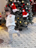 英氏（YEEHOO）兒童褲子秋季保暖加絨褲子嬰幼兒PP褲男童女童褲子 花紗灰 100 cm 推薦身高90-100cm 曬單實(shí)拍圖