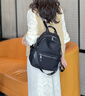古梵緹雙肩包女士包 新款上班族通勤包質(zhì)感牛津布輕便出行包小背包 黑色 曬單實(shí)拍圖