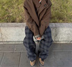妙奕嘉褲子女春秋季外穿小個(gè)子褲子顯瘦2026新款直筒寬松休閑闊腿褲 加絨格紋闊腿褲【灰色】 M 【建議90-110斤】 曬單實(shí)拍圖