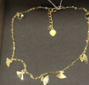 周六福黃18K金腳鏈女款 花貝彩金腳鏈 KH081152 21+2cm 新年生日禮物 曬單實(shí)拍圖