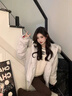 溫格芳羽絨棉服女冬季2025新款韓系學(xué)生加厚派克棉衣小個(gè)子保暖棉襖外套 灰白色 M 曬單實(shí)拍圖