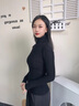 恒源祥羊毛衫女春秋裝高領(lǐng)羊毛衫女士緊身毛衣修身顯瘦打底衫內搭百搭 黑 888 加厚 M 100-110斤穿 曬單實(shí)拍圖