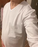 貓人男士莫代爾秋衣V領(lǐng)內衣棉毛衫無(wú)痕貼身打底保暖白色修身薄款上衣 【V領(lǐng)-單上衣】白色 2XL 【推薦145-165斤】 曬單實(shí)拍圖