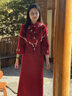 泰勒馬丁新娘秀禾服中式婚禮服敬酒服出閣服紅色嫁衣新中式結婚禮服 D018 L 曬單實(shí)拍圖