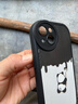 霸時(shí)代 適用 iPhone13手機殼蘋(píng)果13保護套硅膠軟殼防摔鏡頭全包小羊皮外殼女男款黑色粉刷熊 曬單實(shí)拍圖