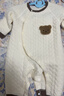 婧麒（JOYNCLEON）嬰兒保暖連體衣秋冬季寶寶夾棉衣服哈衣新生兒空氣棉睡衣爬服 斜開(kāi)麻花小熊 80cm 曬單實(shí)拍圖