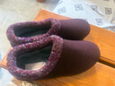 老美華冬季新款女棉鞋加棉保暖舒適防滑休閑中老年媽媽鞋 紫紅 40 曬單實(shí)拍圖