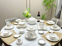 漢茗高顏值景德鎮產(chǎn)高端一級骨瓷碗具套裝喬遷禮物餐具碗碟套裝家實(shí)用 （0鉛0鎘 國標質(zhì)檢）60件丨高檔錦盒 曬單實(shí)拍圖