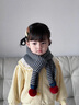 京悠雨秋冬撞色兒童條紋圍巾彩色毛球寶寶圍脖男女童可愛(ài)保暖防寒護頸潮 藍灰條紋針織圍巾【尺寸約135x16cm】 1-10歲通用 曬單實(shí)拍圖