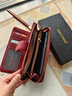 banyanu新款頭層牛皮荔枝紋錢(qián)包女長(cháng)款大容量多功能多卡位真皮手拿包女 酒紅色（頭層牛皮-防盜刷） 曬單實(shí)拍圖
