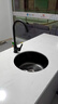 悍高（HIGOLD）黑色納米圓形迷你水槽小號單槽不銹鋼吧臺島臺西廚廚房洗菜盆臺下 36*36搭配304巴比倫龍頭 曬單實(shí)拍圖