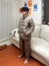從心25年新款羽絨布三層夾棉睡衣男士冬季加厚加絨保暖棉襖家居服套裝 R 25557橡木色 L 男 [高170-175重100-130斤] 曬單實(shí)拍圖