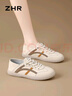 ZHR則則女鞋春秋2026新款小白鞋女一腳蹬學(xué)生德訓運動(dòng)鞋子女 A67N米棕39 曬單實(shí)拍圖