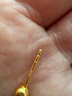 老廟黃金耳釘足金小金豆豆耳釘光面金珠耳飾女款送女友媽媽生日禮物 約1.2g 曬單實(shí)拍圖