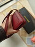 banyanu新款頭層牛皮荔枝紋錢(qián)包女長(cháng)款大容量多功能多卡位真皮手拿包女 酒紅色（頭層牛皮-防盜刷） 曬單實(shí)拍圖