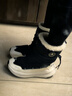 駱駝（CAMEL）高幫加絨休閑女鞋厚底耐磨雪地靴子 X24C09L7607 米白/黑 37 曬單實(shí)拍圖