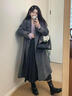 GARNUO赫本風(fēng)黑灰色雙面羊毛大衣女2026秋冬季新款小個(gè)子高級感毛呢外套 深灰色 S 【80-110斤】 曬單實(shí)拍圖