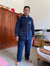 隨閱睡衣男士冬季加絨加厚爸爸棉襖冬天牛奶絨保暖家居服中老年人套裝 N9920鷹青 牛奶絨 升級加厚 XL 碼（120-140斤） 曬單實(shí)拍圖