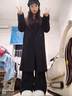 皮爾卡丹（pierre cardin）法式正肩小個(gè)子毛呢外套女冬季大號收腰中長(cháng)款顯瘦加厚雙面呢大衣 黑色外裝 L(116-125斤)【早秋/初秋/秋季/ 曬單實(shí)拍圖