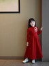 迪士尼（Disney）女童禮服長(cháng)袖連衣裙2025秋冬季新款中大童裝紅色新年洋氣刺繡長(cháng)裙 紅色【加絨款】 140 (升級款) 曬單實(shí)拍圖
