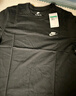 耐克男刺繡柔軟T恤春季純棉輕便休閑標準款舒適NIKE CLUB AR4999 013黑/(白) M 曬單實(shí)拍圖