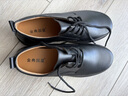 AJMG中學(xué)生休閑皮鞋男款青少年演出真皮黑色初中高中生香港大碼鞋子男 經(jīng)典款(綁帶款校鞋)成人禮升旗手 42 （260內長(cháng)27cm） 曬單實(shí)拍圖