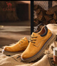 駱駝（CAMEL）低幫工裝鞋秋季英倫皮革休閑男士馬丁鞋 G15A076064 駝色 39 曬單實(shí)拍圖