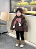 班喜迪女童棉服冬裝2025新款兒童外套冬季寶寶加厚棉衣加絨夾棉童裝棉襖 咖色 90 曬單實(shí)拍圖