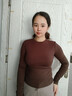 浪莎（LangSha）打底衫女士圓領(lǐng)長(cháng)袖秋冬新款內搭修身緊身可外穿正肩上衣針織毛衫 曬單實(shí)拍圖