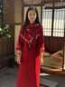 泰勒馬丁新娘秀禾服中式婚禮服敬酒服出閣服紅色嫁衣新中式結婚禮服 D018 L 曬單實(shí)拍圖