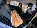 艾布與棉花汽車(chē)坐墊冬季加絨保暖一體式車(chē)坐墊后排可愛(ài)車(chē)內毛絨座椅加熱墊子 領(lǐng)結熊一體式坐墊【三件套】 曬單實(shí)拍圖