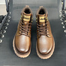 Jeep吉普休閑鞋男春季新款復古百搭戶(hù)外高幫鞋英倫風(fēng)厚底工裝馬丁靴男 粟棕 【標準運動(dòng)鞋碼】 41 曬單實(shí)拍圖
