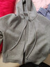 初語(yǔ)仿羊絨毛呢休閑褲女2025冬季新款高腰松緊腰窄版闊腿褲長(cháng)褲 黑灰色 M 曬單實(shí)拍圖