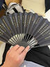王星記非遺傳承中國風(fēng)男式折扇仿烏木絲綢絹扇10寸手工扇子玉鏡照西湖禮盒裝伴手禮 曬單實(shí)拍圖
